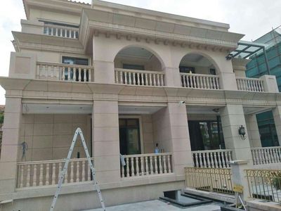 天然大理石别墅外墙干挂和拦杆1